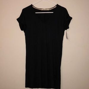 Black v-neck t-shirt dress NWT